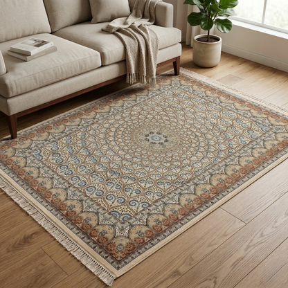 Royal Persian-Inspired Floral Medallion Rug