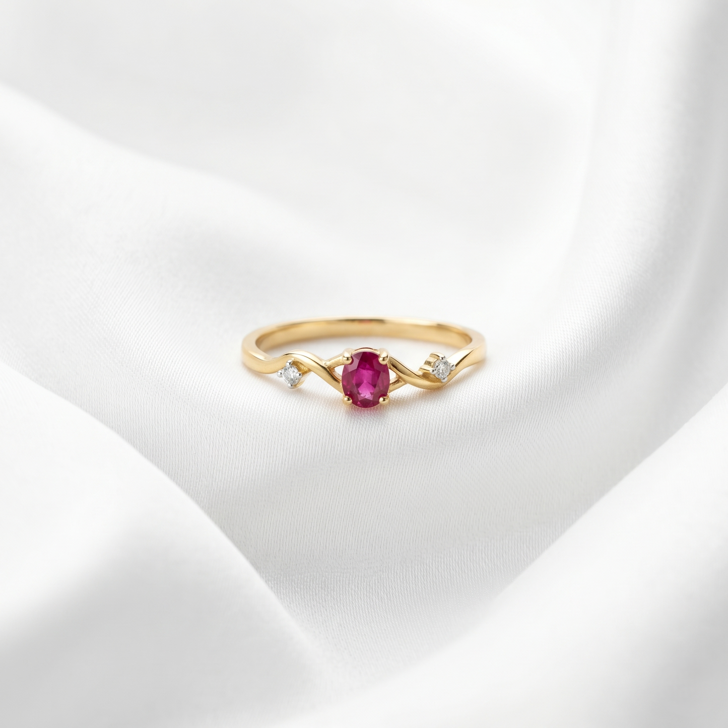 Royal Ruby Gold Twist Infinity Ring