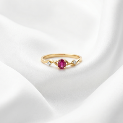 Royal Ruby Gold Twist Infinity Ring