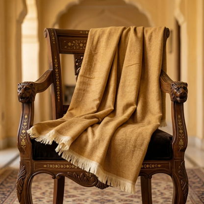 Hand Carved Heritage Pure Wool Oversized Blanket