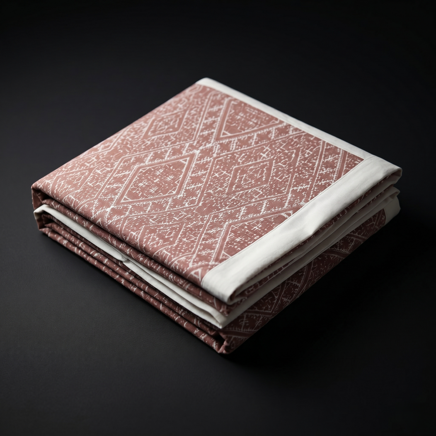 Maroon Geometric Luxury Silk Artisan Bedcover