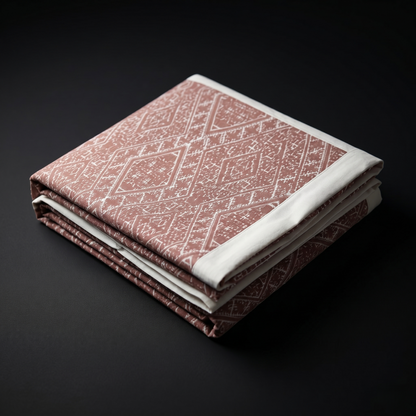 Maroon Geometric Luxury Silk Artisan Bedcover