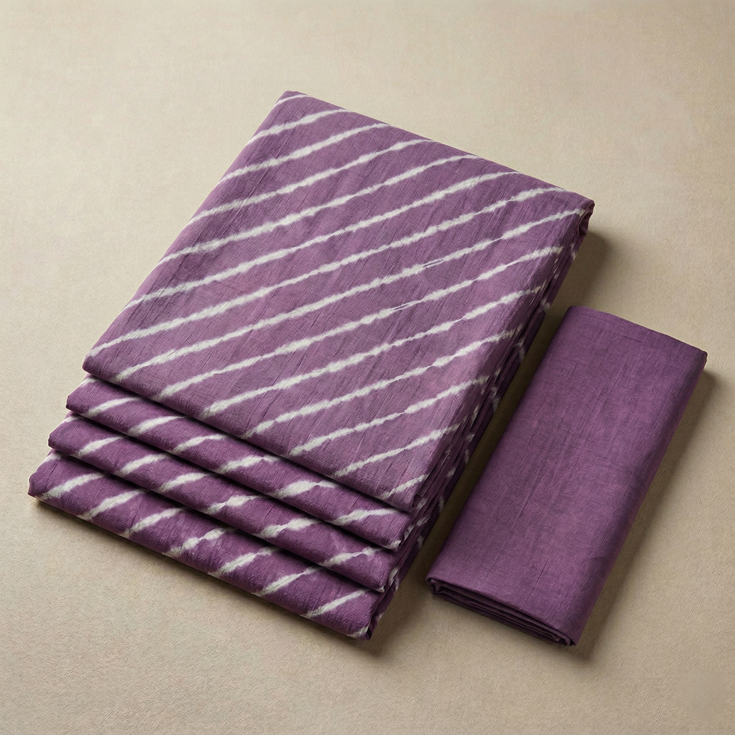 Elegant Lavender Leheriya Georgette Saree