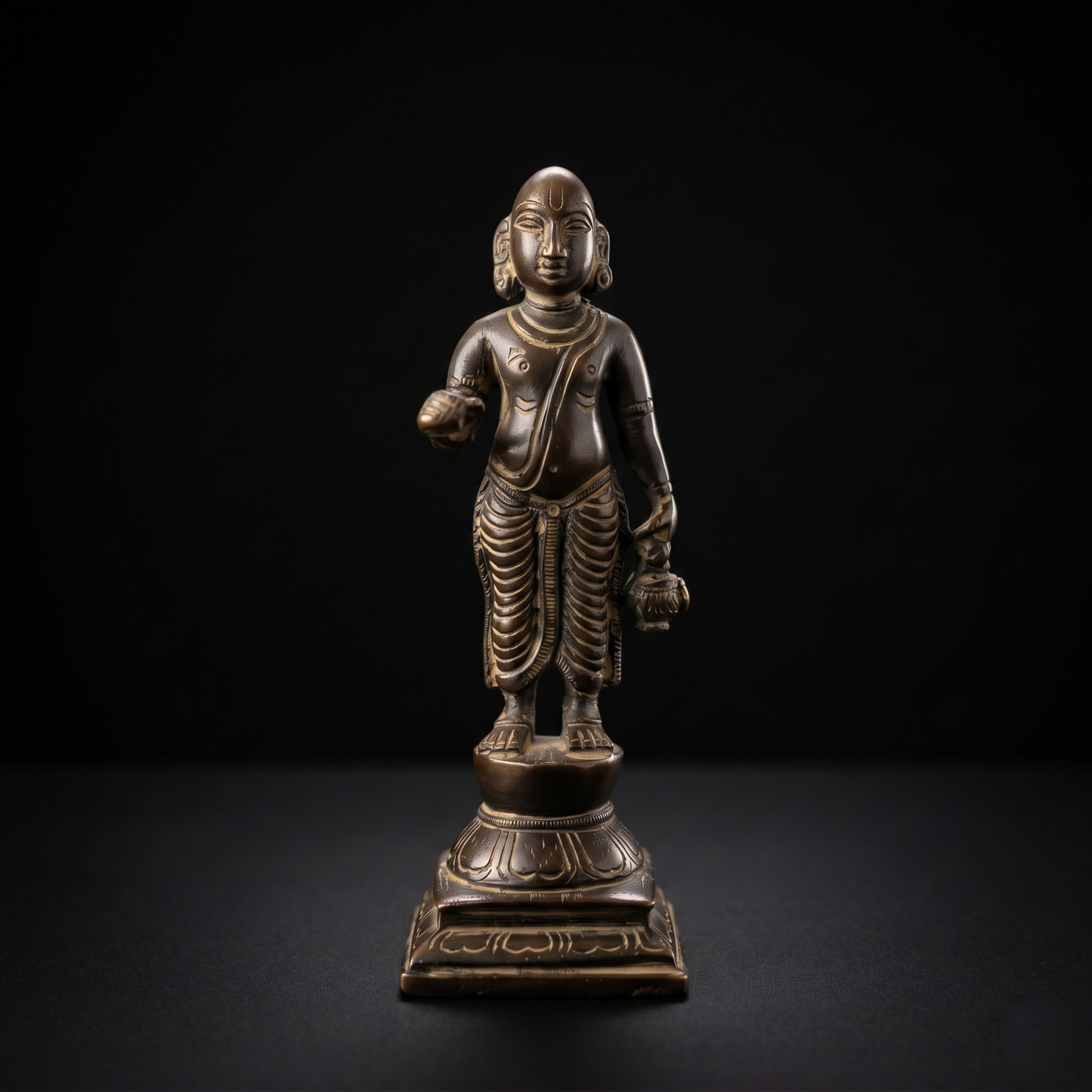 Antique Brass Lord Krishna Standing Idol