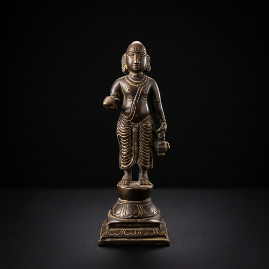 Antique Brass Lord Krishna Standing Idol
