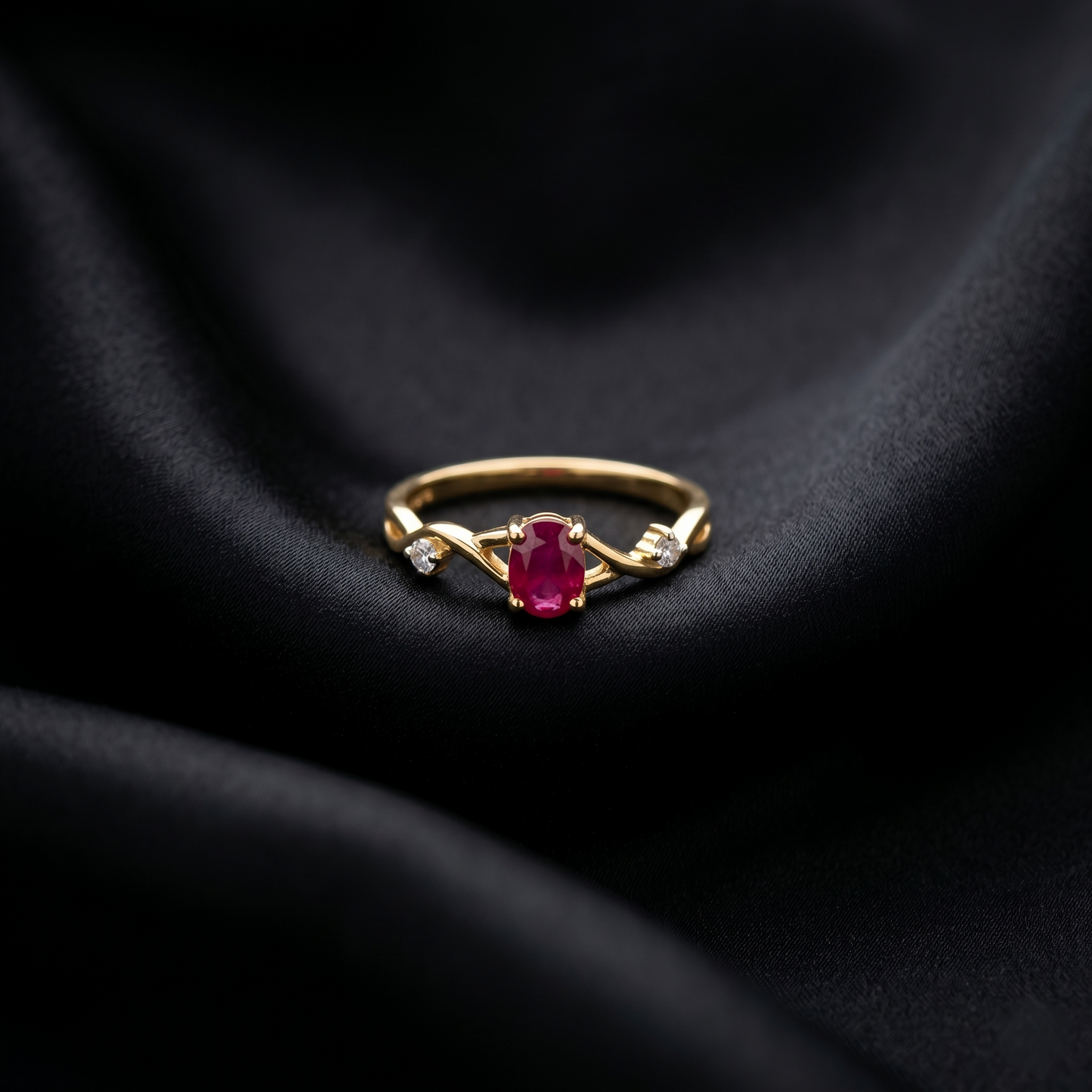 Royal Ruby Gold Twist Infinity Ring