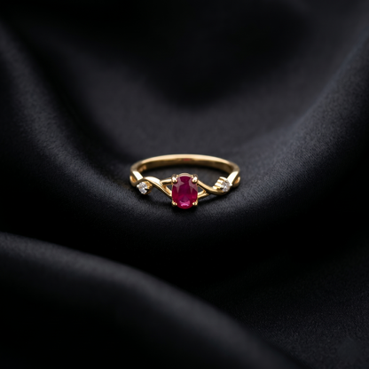 Royal Ruby Gold Twist Infinity Ring
