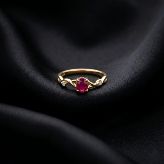 Royal Ruby Gold Twist Infinity Ring