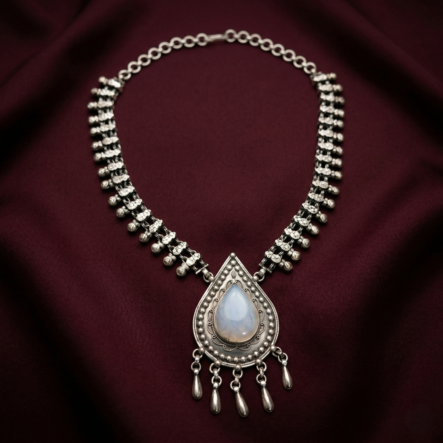 Ethereal Moonstone 92.5 Sterling Silver Choker