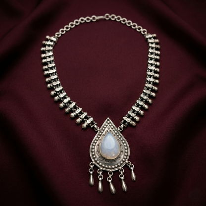 Ethereal Moonstone 92.5 Sterling Silver Choker
