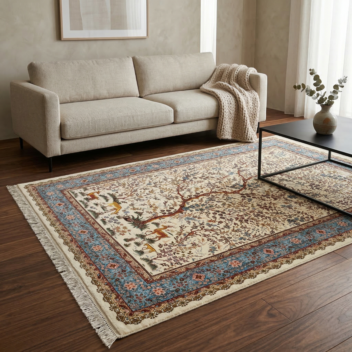 Tree of Life Handwoven Silk Rug