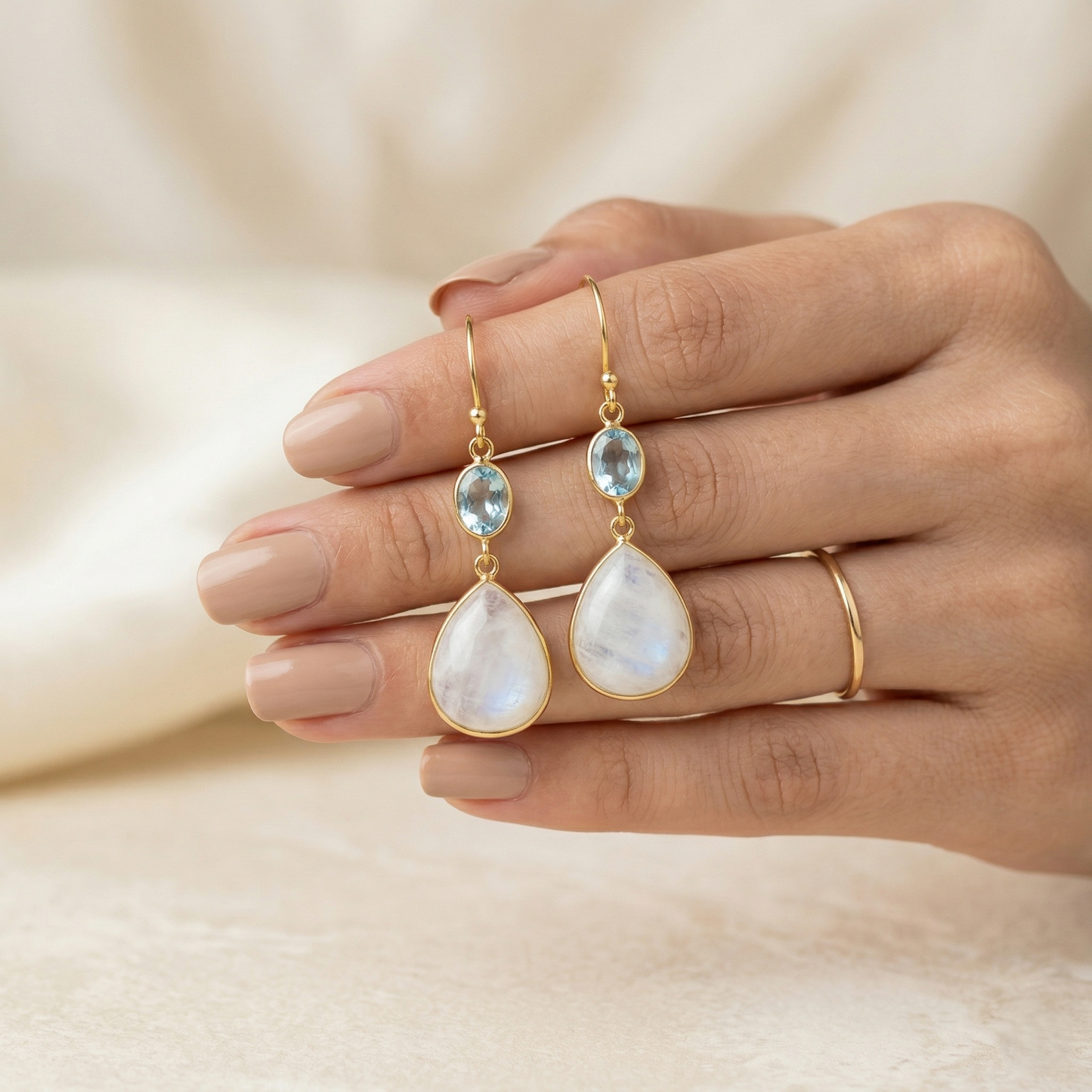 Celestial Moonlight Silver Drop Earrings
