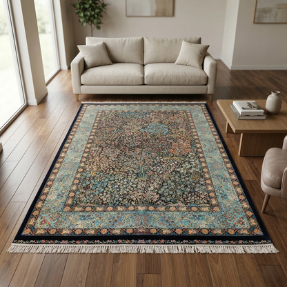 Floral Persian Silk Blend Area Rug