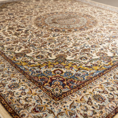 Ornate Persian Style Medallion Cream Area Rug