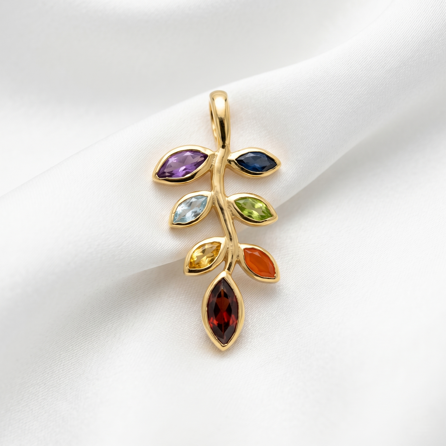 Multi-Stone Style Silver Pendant
