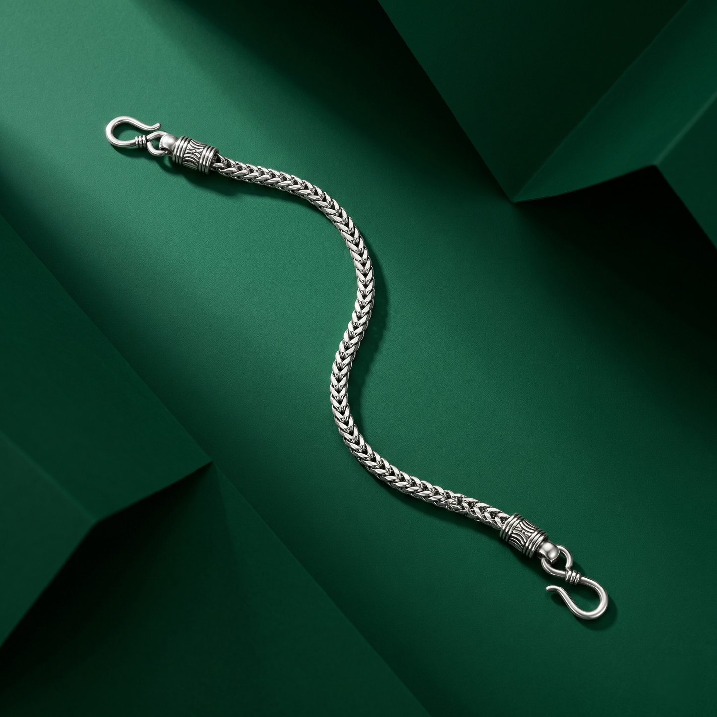 Intricate Franco Link Sterling Silver Bracelet