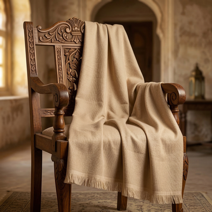 Hand Carved Heritage Pure Wool Oversized Blanket