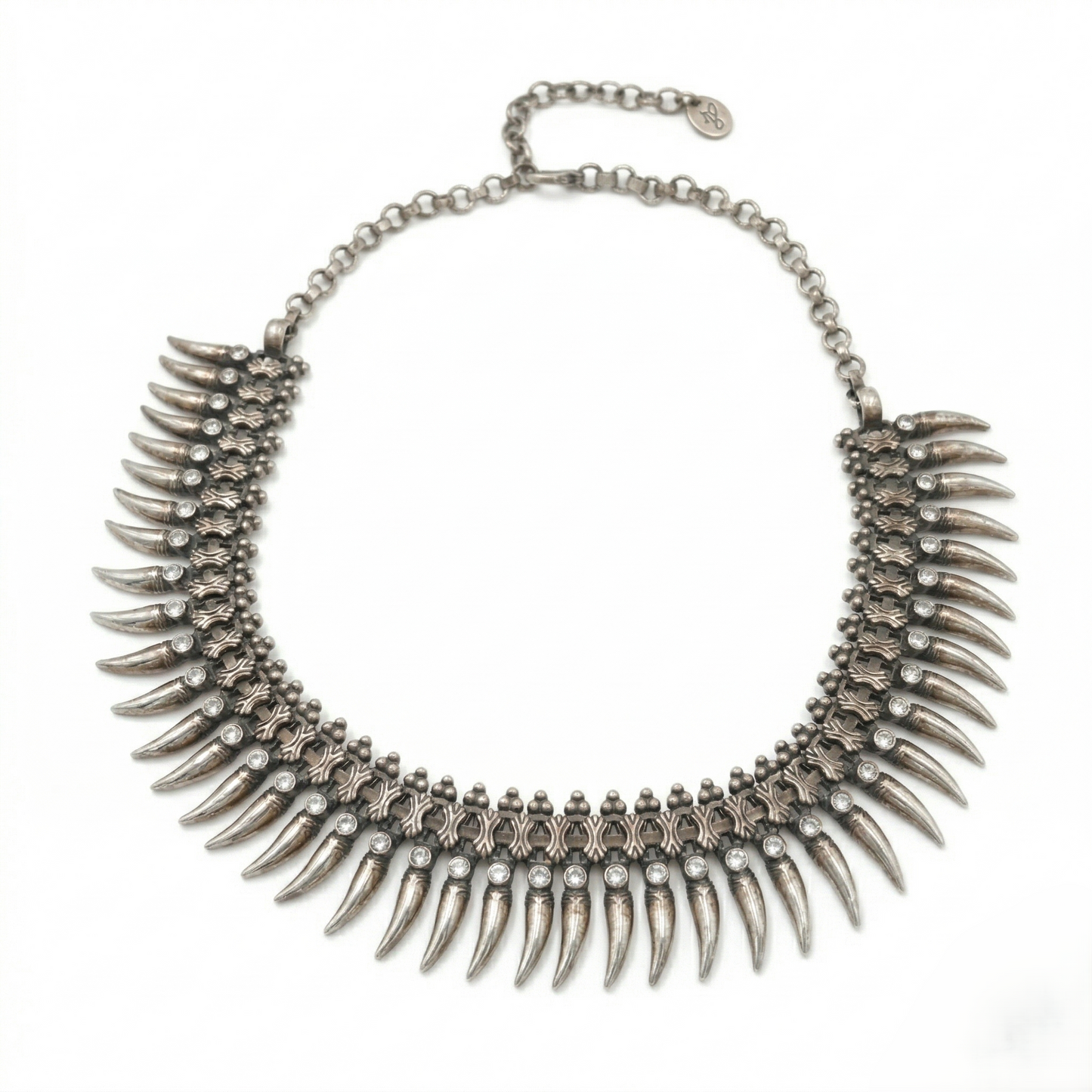 Antique Tribal Claw Silver Choker Set