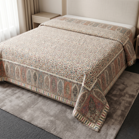 Sanganeri Print Floral Luxury Cotton Bedcover