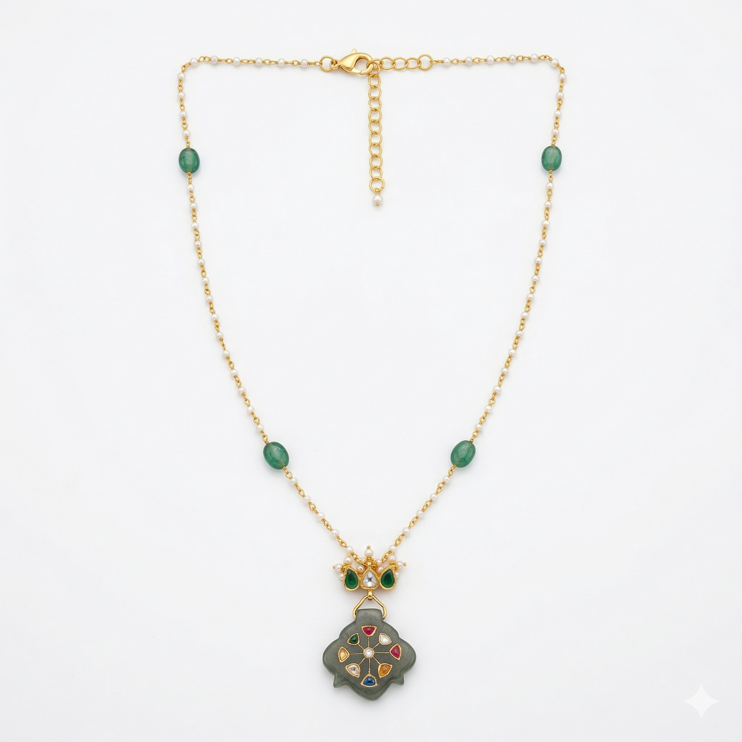 Emerald Radiance 92.5 Silver Artisan Necklace