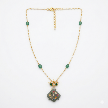 Emerald Radiance 92.5 Silver Artisan Necklace