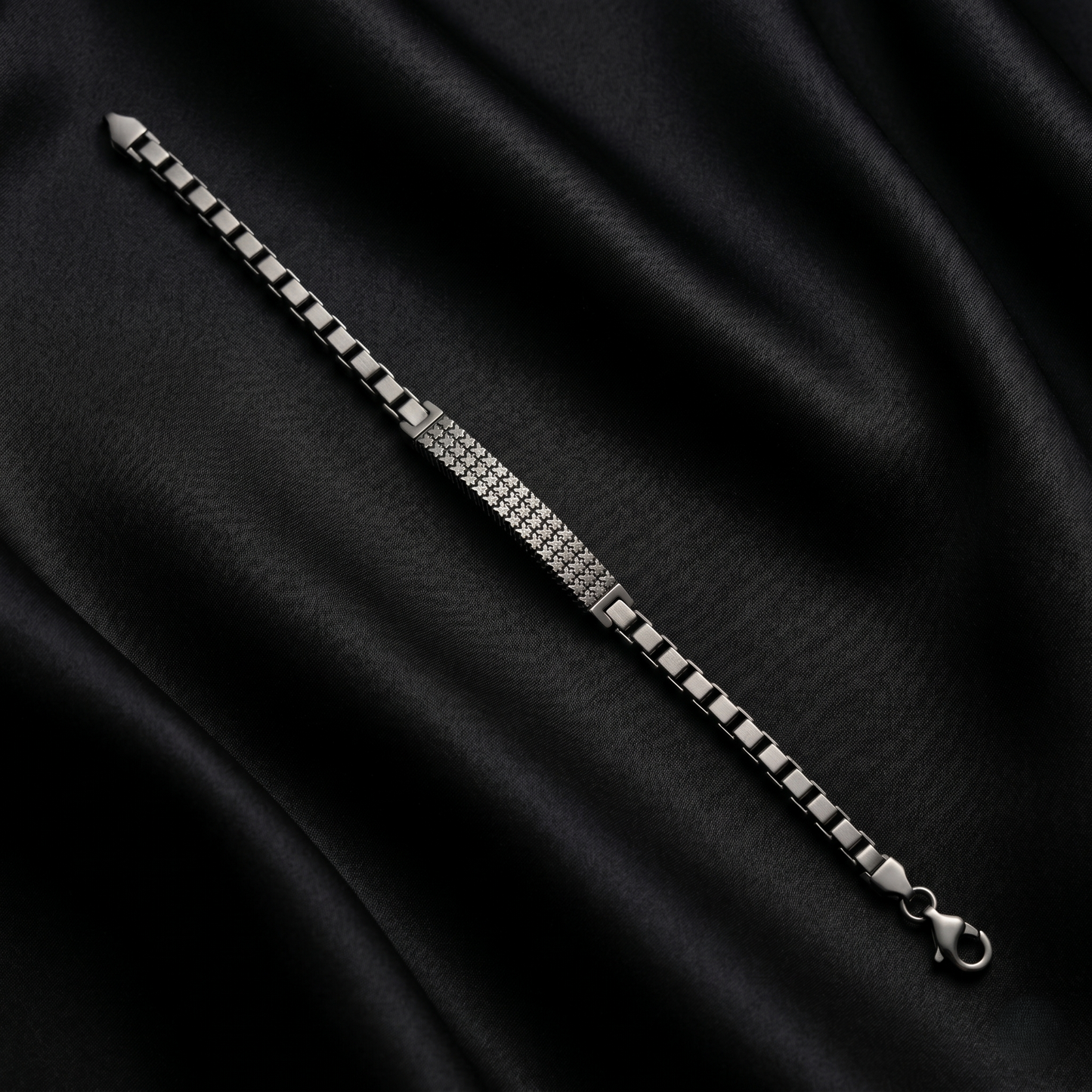 Geometric Sterling Silver Mesh Link Bracelet