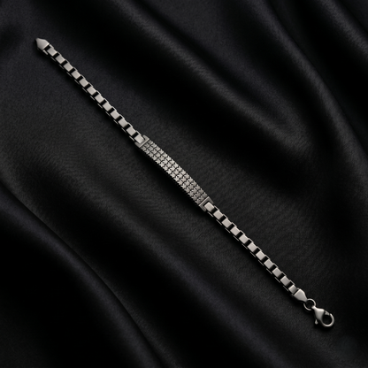 Geometric Sterling Silver Mesh Link Bracelet