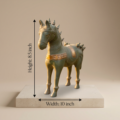Antique Brass Heritage Indian Horse Figurine