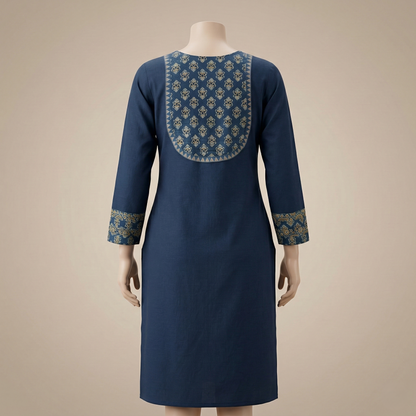 Teal Elegance Royal Blue Heritage Kurti