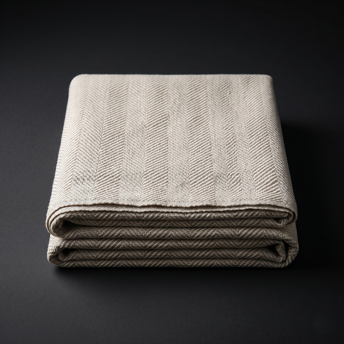 Minimalist Ivory Geometric Handcrafted Cotton Bedcover