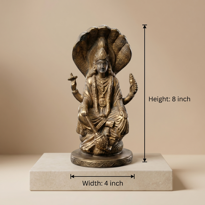 Handcrafted Brass Lord Vishnu Sheshnag Idol