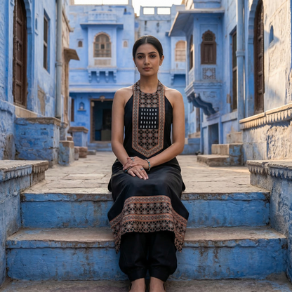 Timeless Elegance The Midnight Noir Kurti