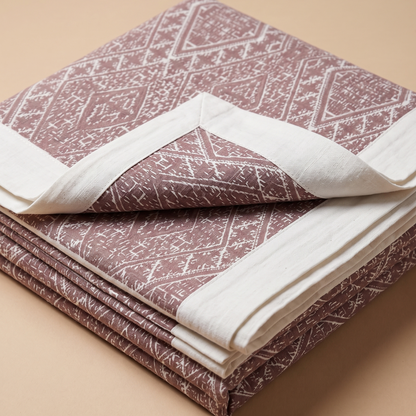 Maroon Geometric Luxury Silk Artisan Bedcover