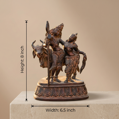 Antique Brass Shiva Parvati Nandi Statue
