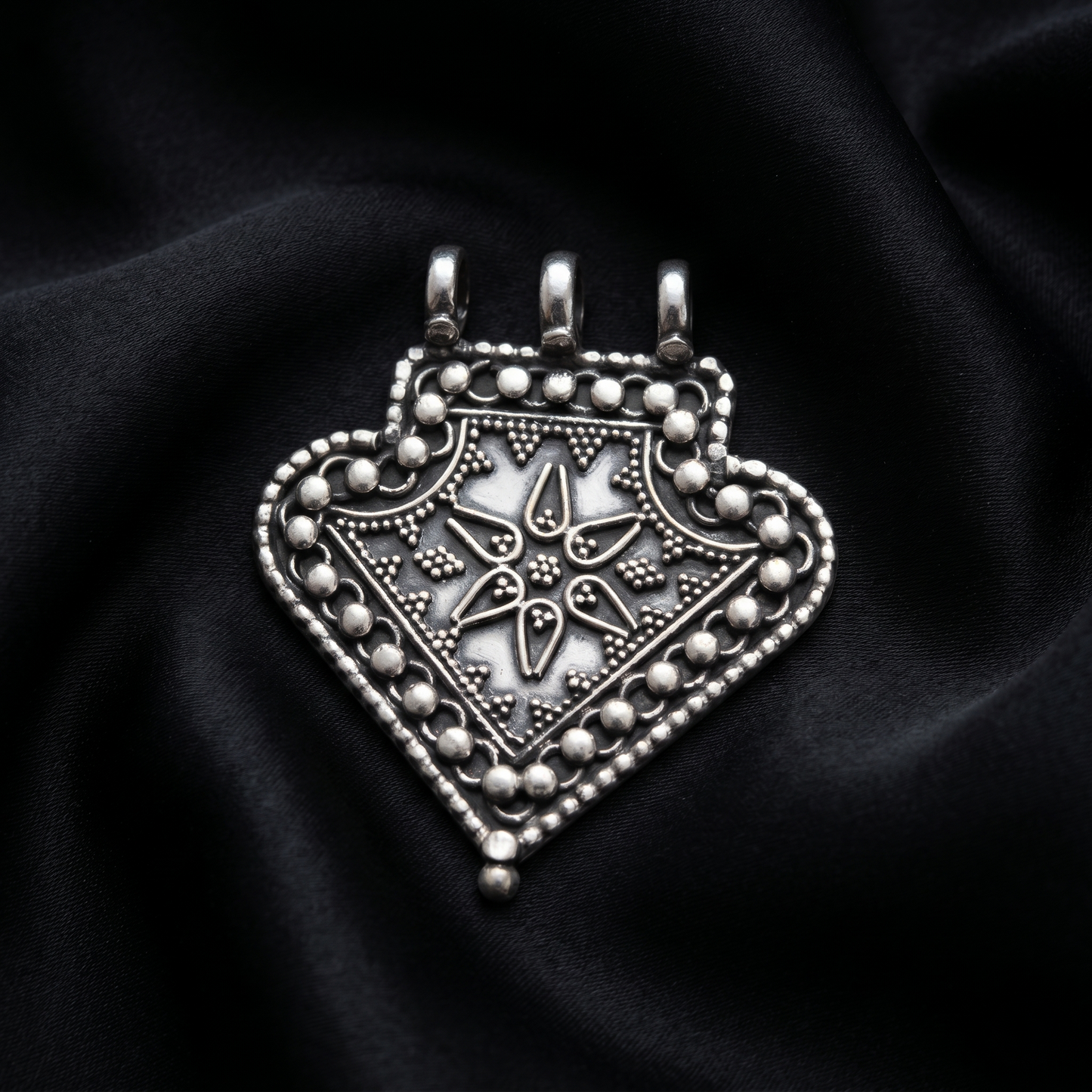 Vintage Handcrafted Sterling Silver Tribal Pendant