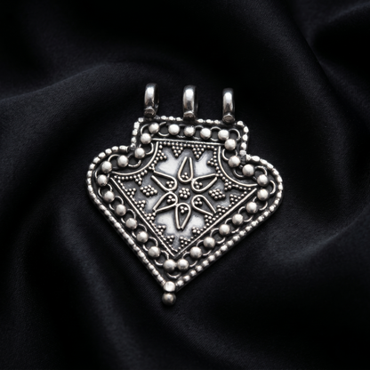 Vintage Handcrafted Sterling Silver Tribal Pendant