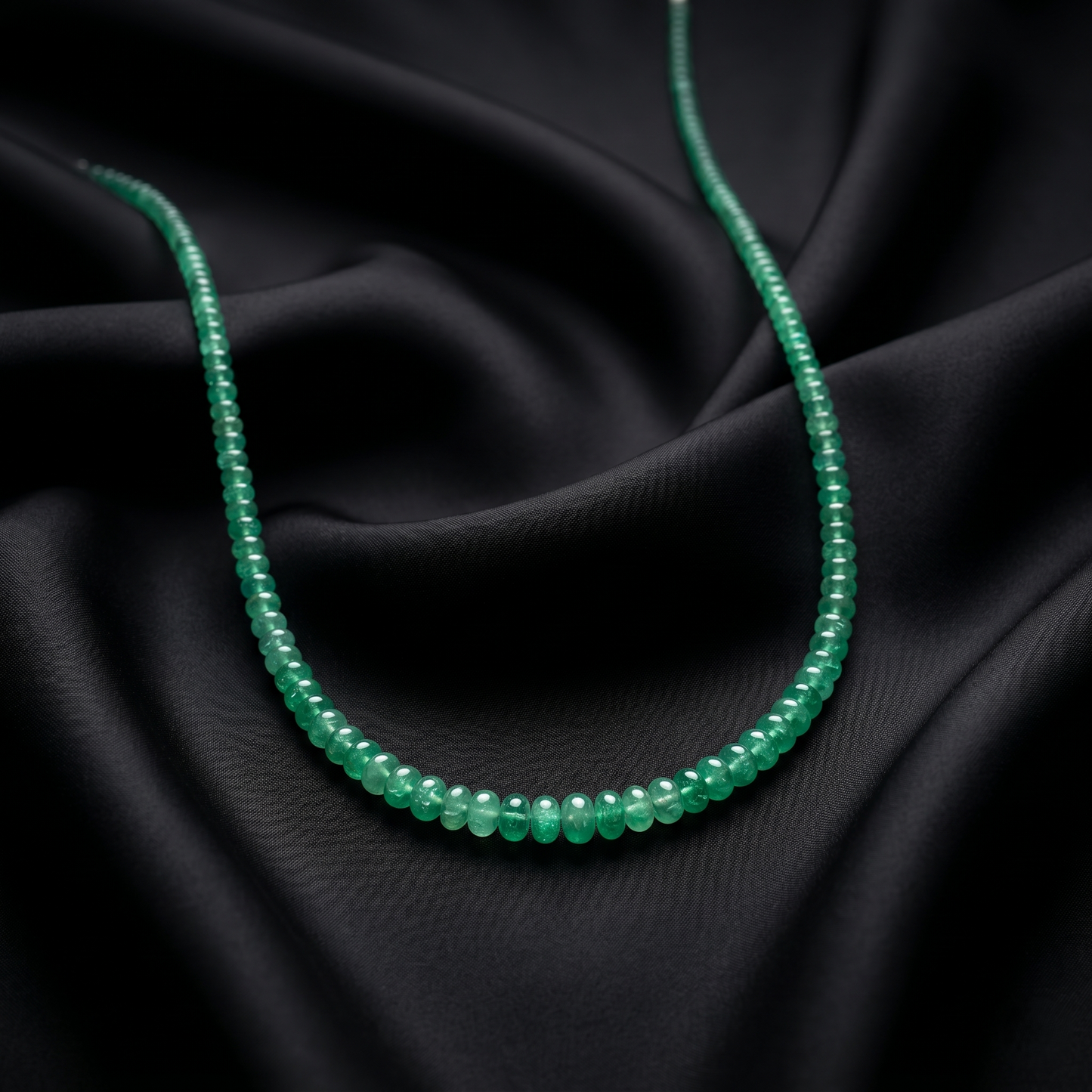 Radiant Sterling Silver Green Emerald Necklace