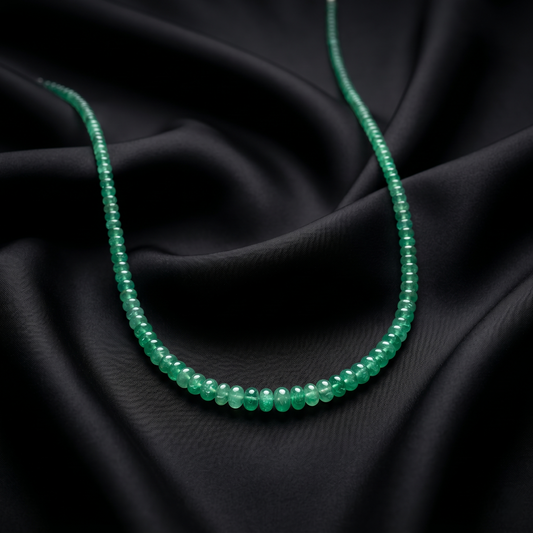 Radiant Sterling Silver Green Emerald Necklace