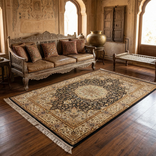Intricate Medallion Pattern Persian Style Rug