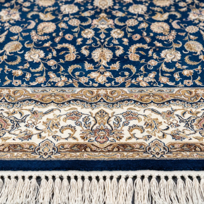 Midnight Bloom Traditional Hand Knotted Area Rug