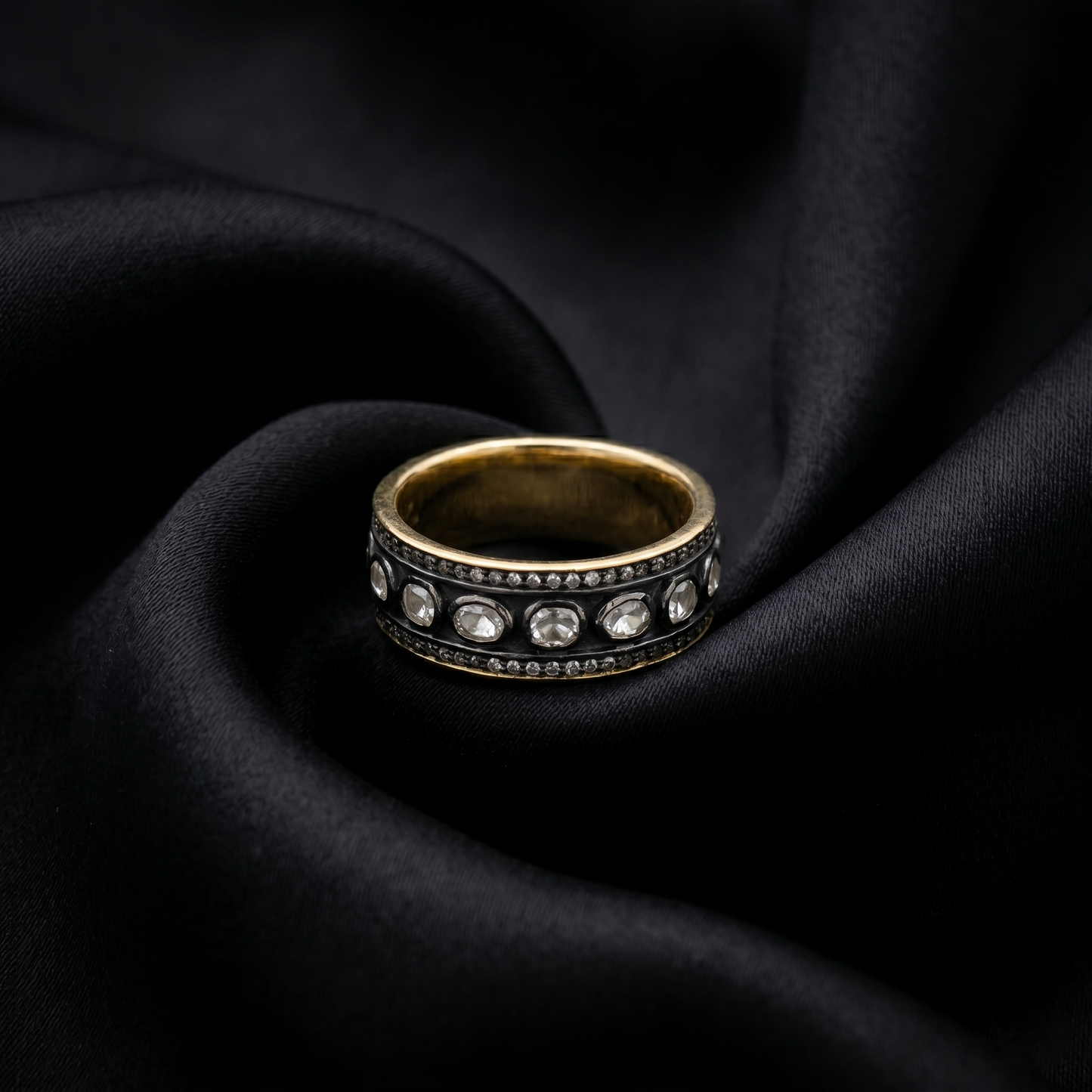 Vintage Heritage Polished Gold Uncut Diamond Ring