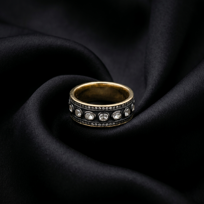 Vintage Heritage Polished Gold Uncut Diamond Ring