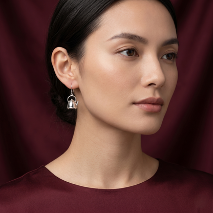 Handcrafted Miniature Silver Teapot Drop Earrings