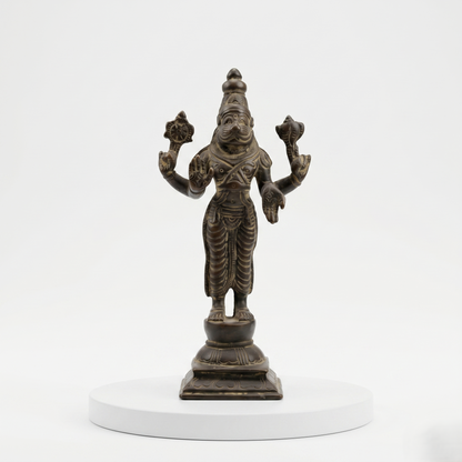 Antique Brass Lord Narasimha Standing Idol
