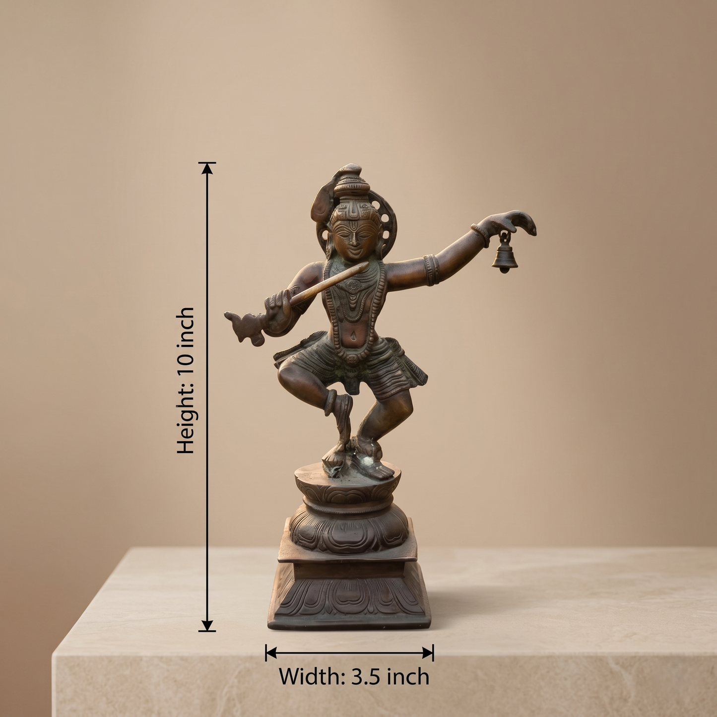 Dancing Krishna Brass Statue Heritage Art