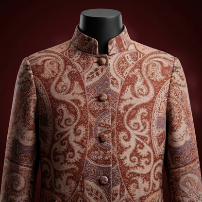 Elegance in Bloom Paisley Brocade Coat