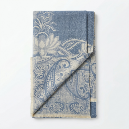 Elegant Paisley Jacquard Woolen Blanket