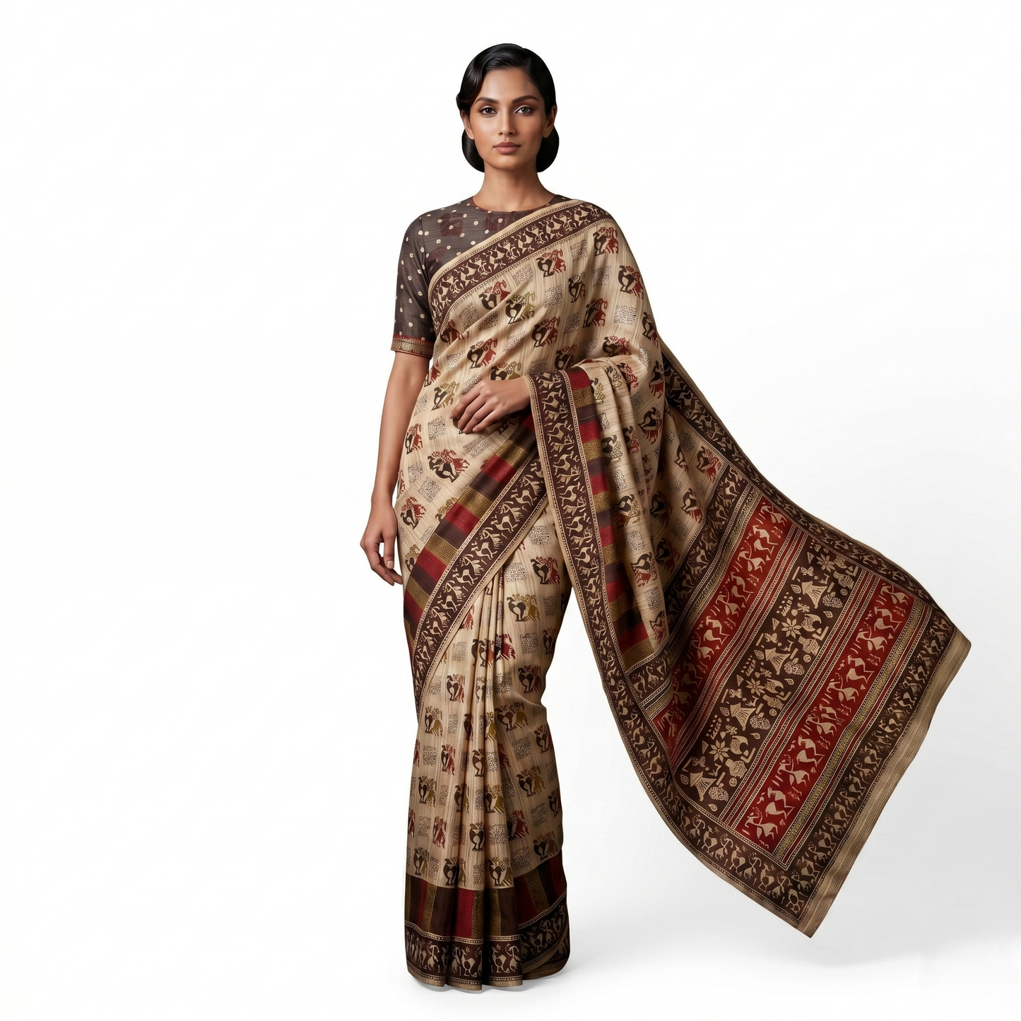 Tussar Silk Warli Art Saree