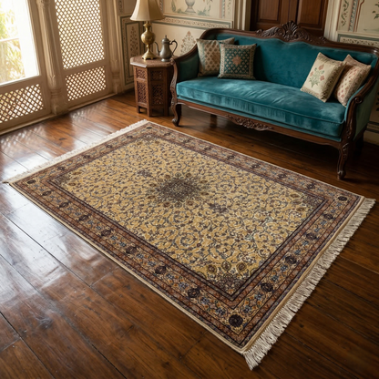 Ornate Persian Style Floral Medallion Area Rug
