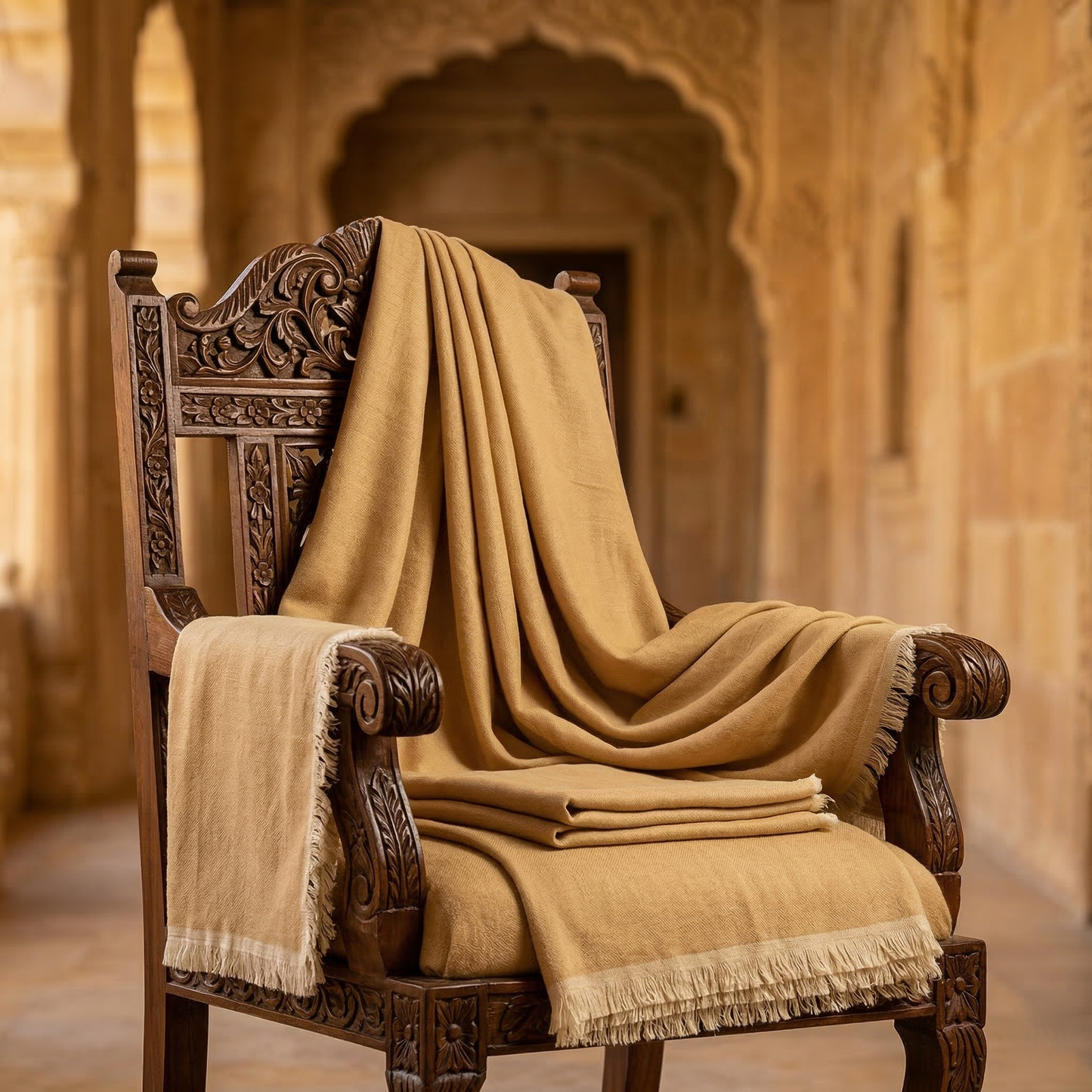 Hand Carved Heritage Pure Wool Oversized Blanket
